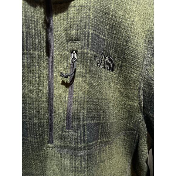The North Face Men's Jacket Green Plaid Leo Gordon Lyon 1/4 Zip Sweater Small - Picture 3 of 6
